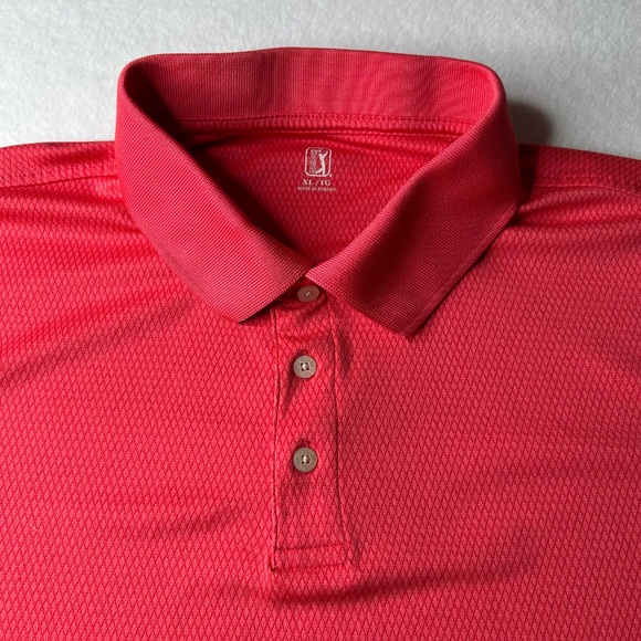 PGA Tour Champions Men Polo XL Pink Red Shirt - Picture 4 of 14